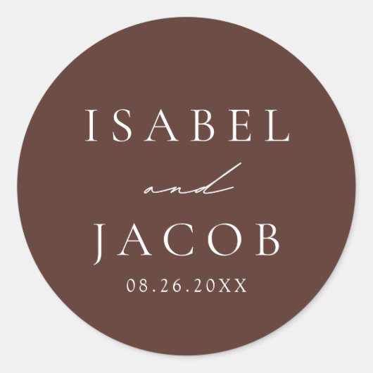 Sticker Rond SYDNEY Espresso Mariages Brown (Devant)