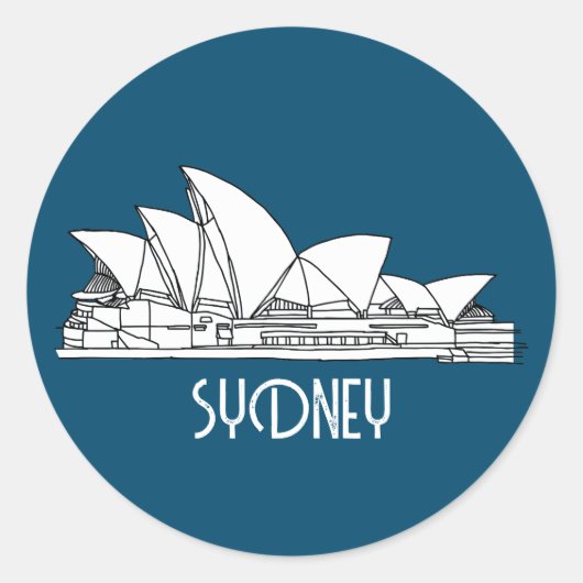 Sticker Rond Sydney Opera House Australie en souvenir (Devant)
