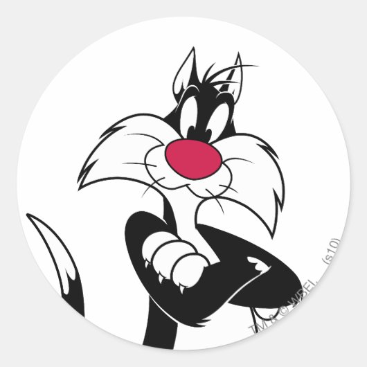 Sticker Rond SYLVESTER™ Nez Rouge (Devant)