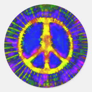 Sticker Rond SYMBOLE Abstrait DE Cravate Psychédélique-Dye DE L
