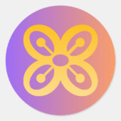 Sticker Rond Symbole Adinkra (Abondance) (Devant)