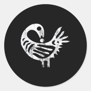 Sticker Rond Symbole Adinkra Afrocentré d'Oiseau Sankofa Pa Afr