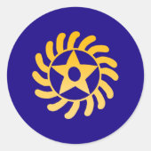 Sticker Rond Symbole Adinkra (transformation de la vie) (Devant)