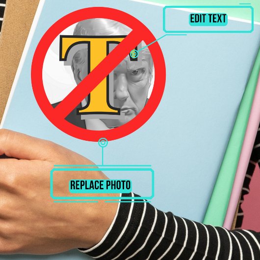 Sticker Rond Symbole anti-Trump