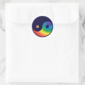 Sticker Rond Symbole arc-en-ciel Yin Yang (Sac)
