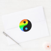 Sticker Rond Symbole arc-en-ciel Yin Yang (Enveloppe)