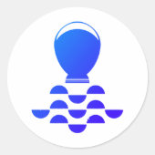 Sticker Rond Symbole Astrologie Aquarius (Devant)