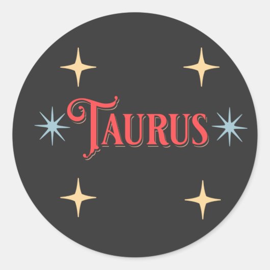 Sticker Rond Symbole astrologique de Taurus (Devant)