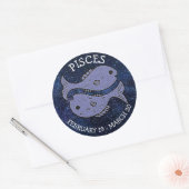 Sticker Rond Symbole astrologique zodiaque Pisces Horoscope (Enveloppe)