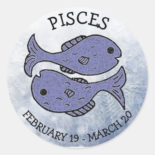 Sticker Rond Symbole astrologique zodiaque Pisces Horoscope (Devant)