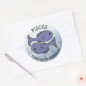 Sticker Rond Symbole astrologique zodiaque Pisces Horoscope (Enveloppe)