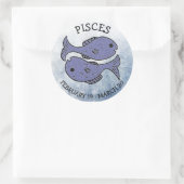 Sticker Rond Symbole astrologique zodiaque Pisces Horoscope (Sac)