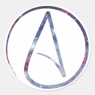 Sticker Rond Symbole athée de l'espace