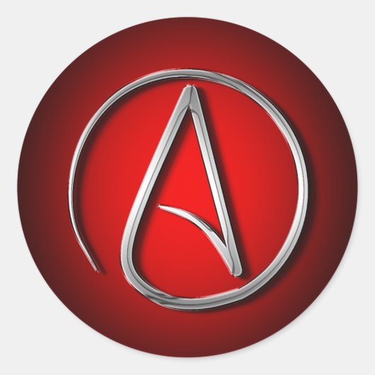 Sticker Rond Symbole athée international (Devant)