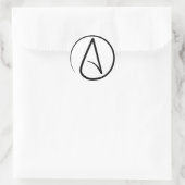Sticker Rond Symbole athéisme (Sac)