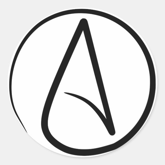 Sticker Rond Symbole athéisme (Devant)