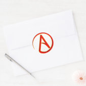 Sticker Rond Symbole athéisme (Enveloppe)