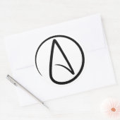 Sticker Rond Symbole athéisme - Symbole athée (Enveloppe)