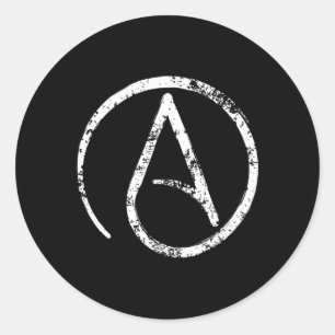 Sticker Rond Symbole athéiste athée poignard laïque