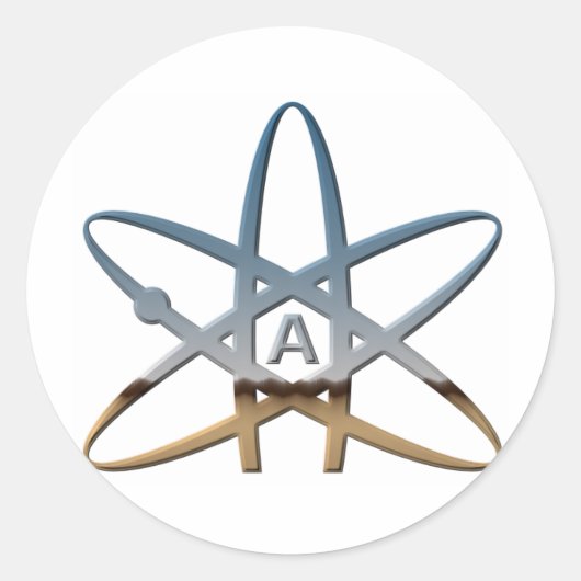 Sticker Rond Symbole atomique athée de Logidea (Devant)