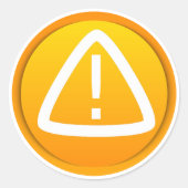 Sticker Rond Symbole Attention (Devant)