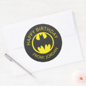 Sticker Rond Symbole Batman | Bat Circle Logo | Joyeux annivers (Enveloppe)