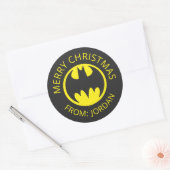 Sticker Rond Symbole Batman | Bat Circle Logo | Joyeux Noël (Enveloppe)