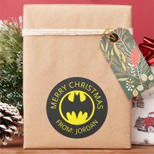 Sticker Rond Symbole Batman | Bat Circle Logo | Joyeux Noël (vacances)