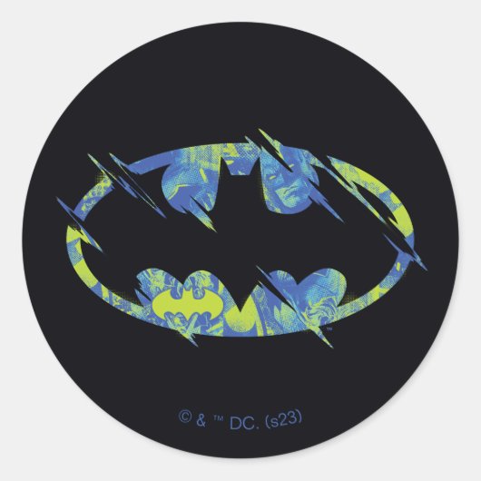 Sticker Rond Symbole Batman Électrique (Devant)