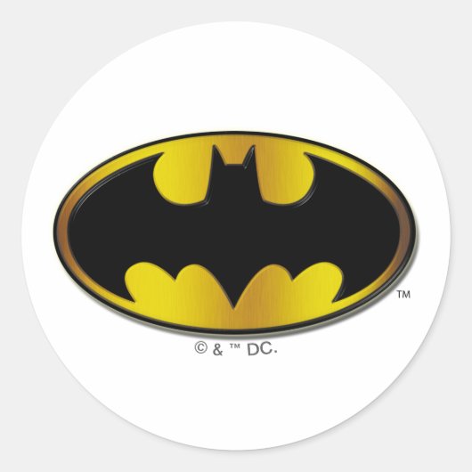 Sticker Rond Symbole Batman | Logo de dégradé ovale (Devant)