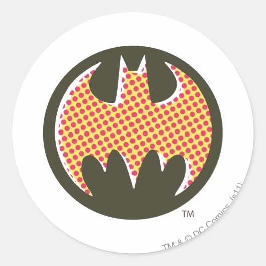 Sticker Rond Symbole Batman | Logo demi-ton rouge (Devant)