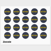 Sticker Rond Symbole Batman | Nom Logo jaune et noir (Feuille)