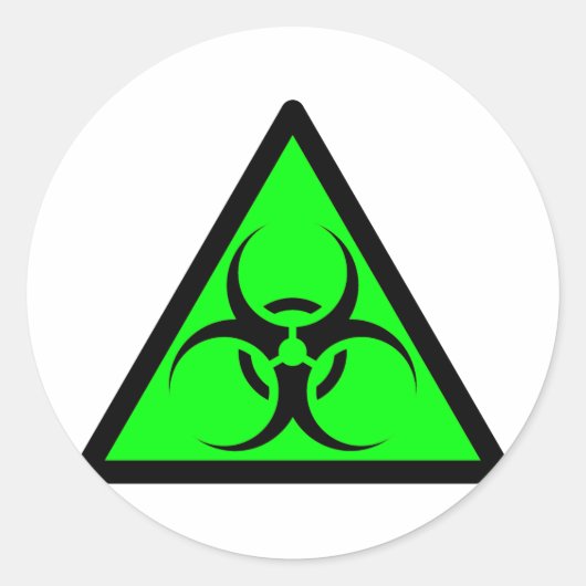Sticker Rond Symbole Bio Hazard ou Biodanger Signal Avertisseme (Devant)
