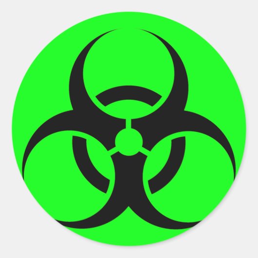 Sticker Rond Symbole Bio Hazard ou Biodanger Signal Avertisseme (Devant)