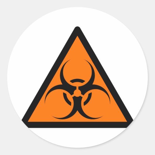 Sticker Rond Symbole Bio Risque ou Biodanger Signal Avertisseme (Devant)
