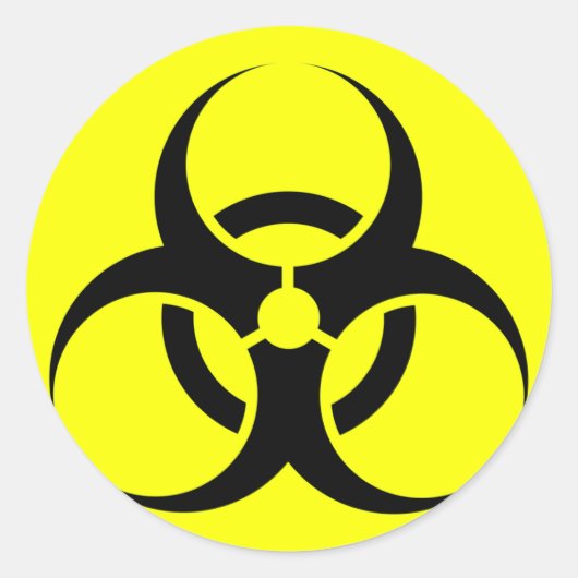 Sticker Rond Symbole Bio Risque ou Biodanger Signal Avertisseme (Devant)