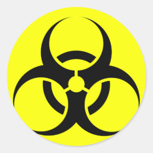 Sticker Rond Symbole Bio Risque ou Biodanger Signal Avertisseme