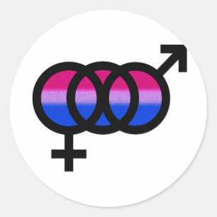 Sticker Rond Symbole bisexuel