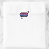Sticker Rond Symbole bisexuel 3D (Sac)