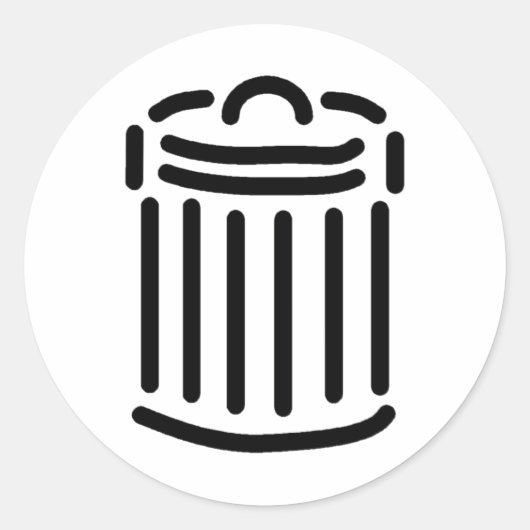 Sticker Rond Symbole Black Trash Can (Devant)