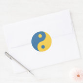Sticker Rond Symbole bleu et jaune et Yang Design Python (Enveloppe)