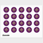 Sticker Rond Symbole bouddhiste doré Vajra (Feuille)