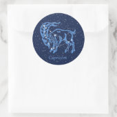 Sticker Rond Symbole Capricorne Constellation et Zodiaque avec  (Sac)
