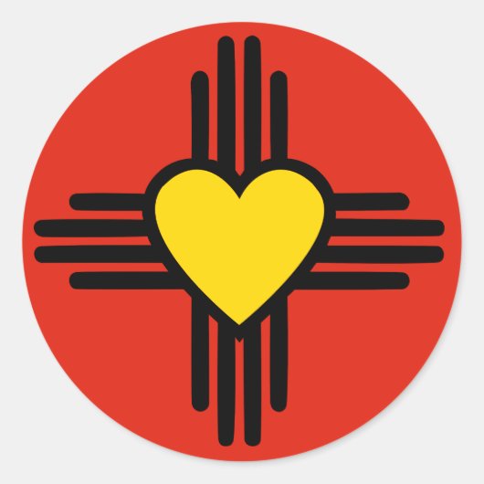 Sticker Rond Symbole cardiaque Zia (Devant)