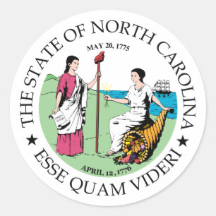 Sticker Rond Symbole Caroline du Nord