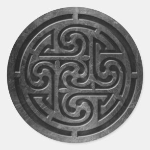 Sticker Rond Symbole celtique 6 Sticker, 3 pouces (feuille de 6