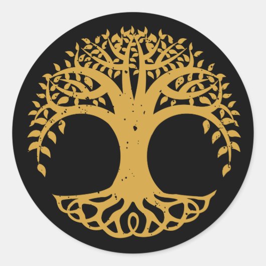 Sticker Rond Symbole celtique de l'arbre de vie (Devant)