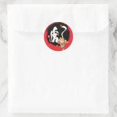 Sticker Rond SYMBOLE chinois Kung Fu Tiger Rouge (Sac)