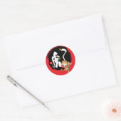Sticker Rond SYMBOLE chinois Kung Fu Tiger Rouge (Enveloppe)