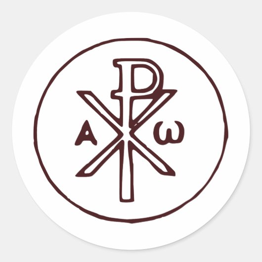 Sticker Rond Symbole Christogram Chi-Rho (Devant)
